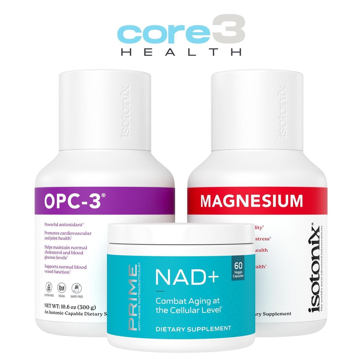 Isotonix® Core 3 Health OPC-3 300g Prime NAD+ Magnesium 3pcs NEW
