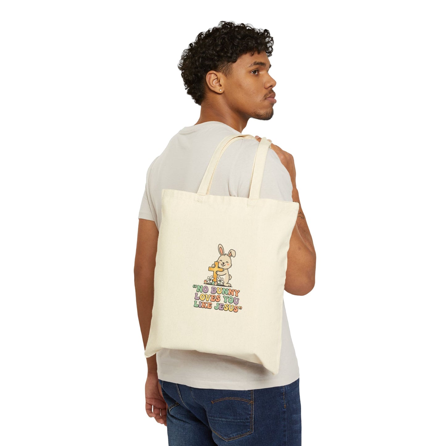 He Loves You Like Jesus Tote | Easter Christian, Pastel Retro, Church Humor