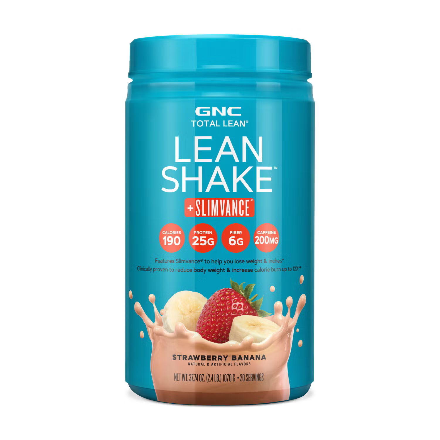 GNC Total Lean Lean Shake Slimvance Stim Strawberry Banana Flavor 2.4l ...