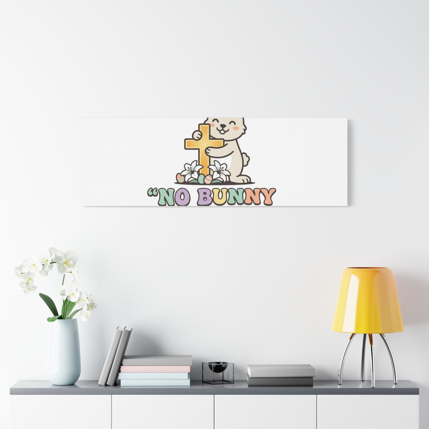 No Bunny Loves You Like Jesus Canvas | Easter Christian, Pastel Retro