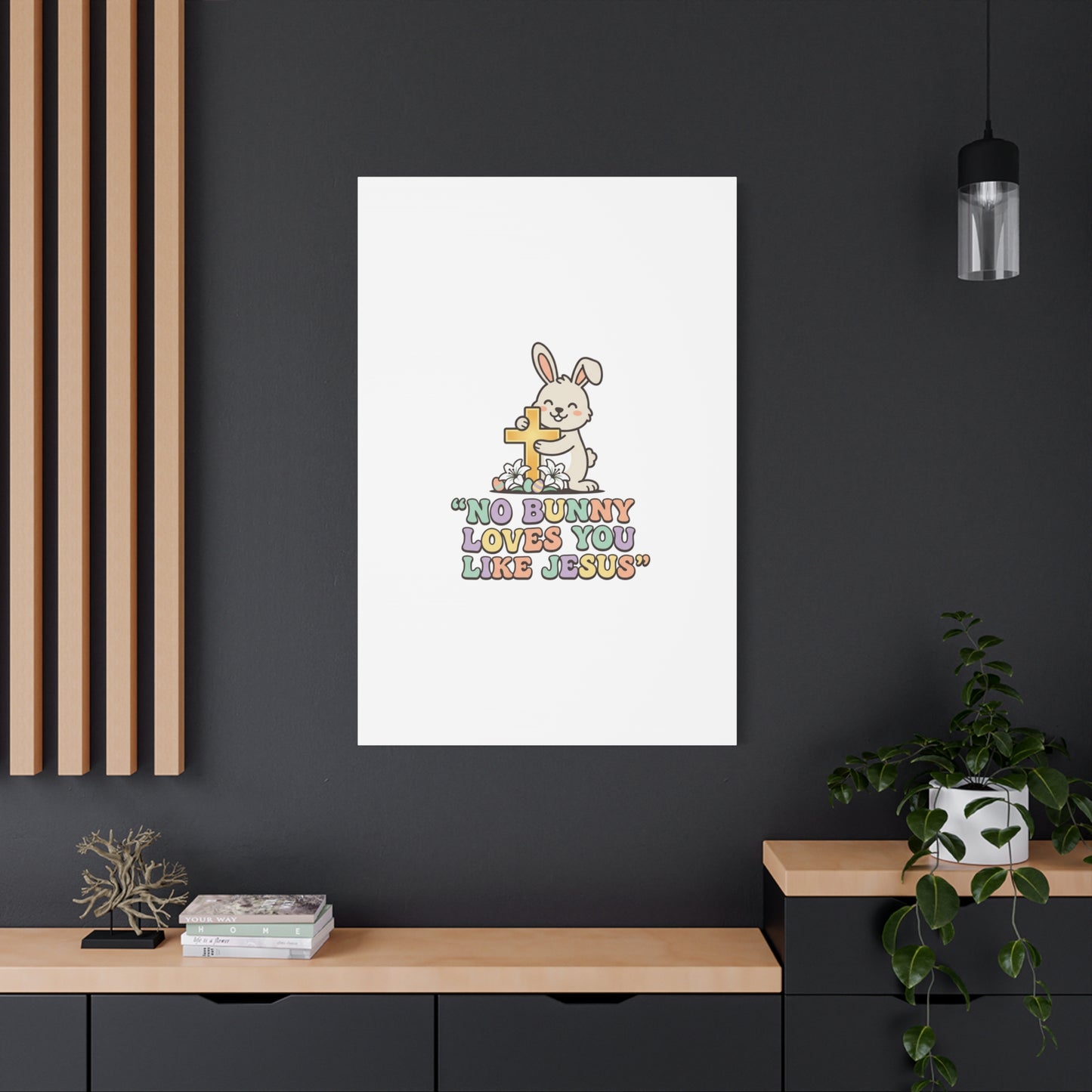No Bunny Loves You Like Jesus Canvas | Easter Christian, Pastel Retro