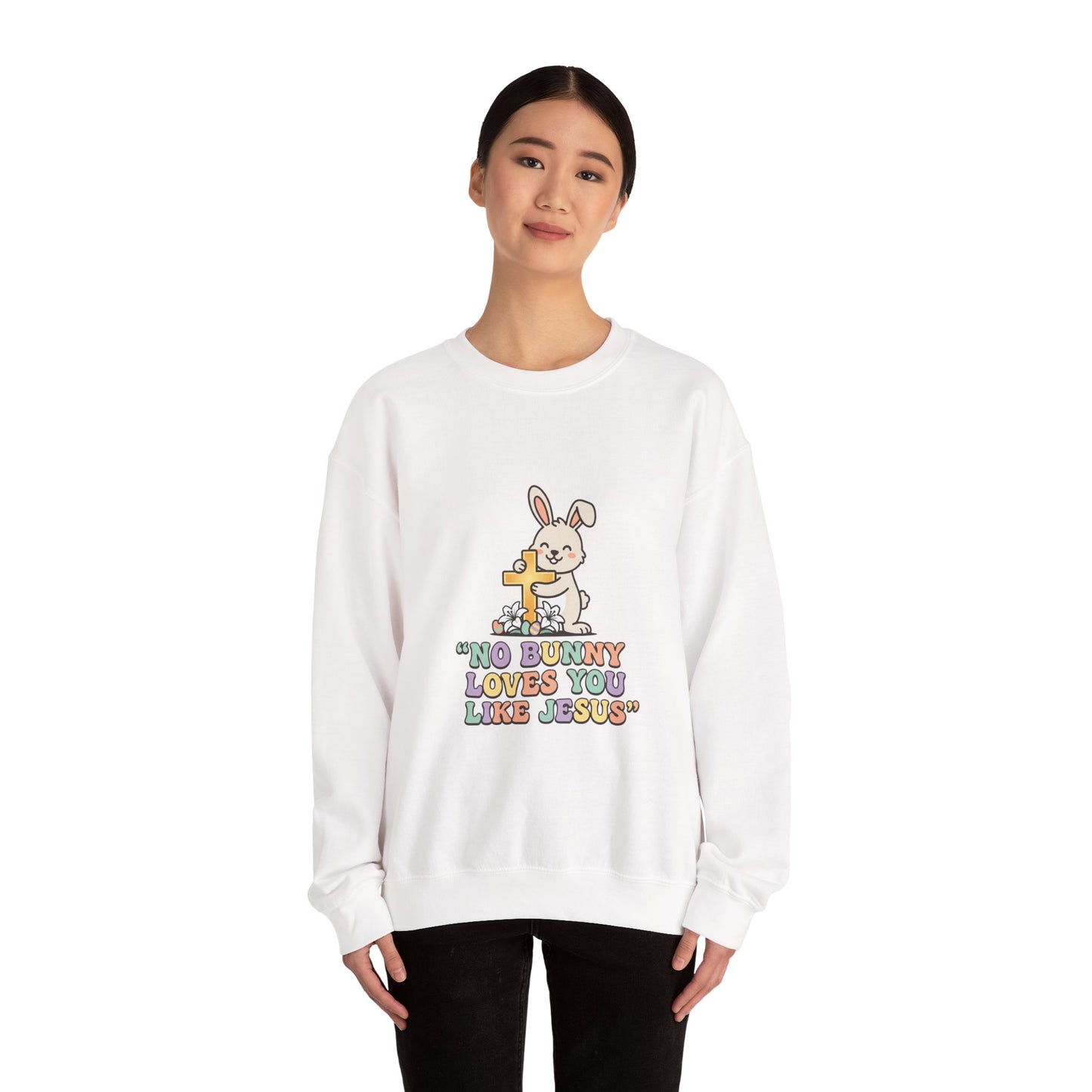 No Bunny Loves You Like Jesus Sweatshirt | Easter Christian, Pastel Retro
