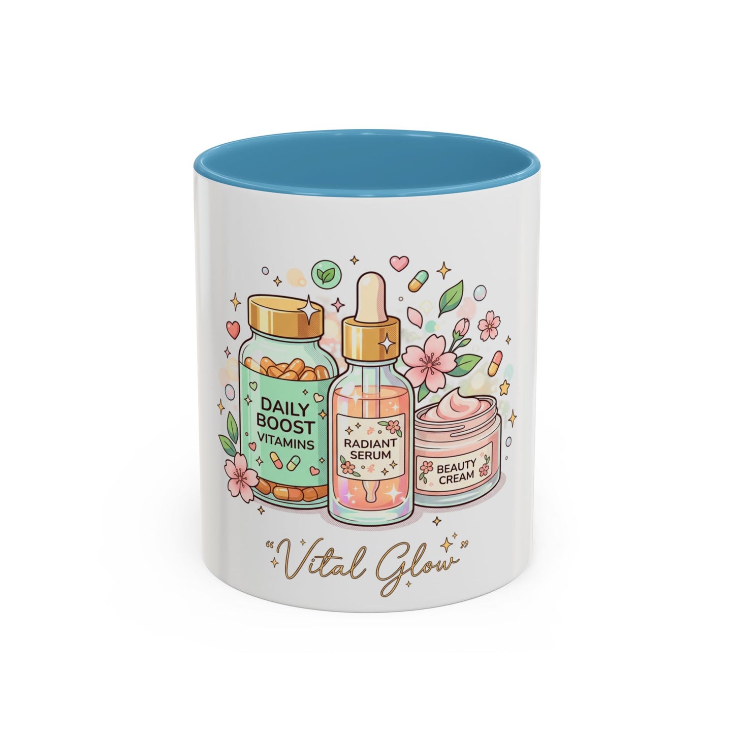 Skincare Vitamins Serum Illustration Mug | Accent Coffee Mug