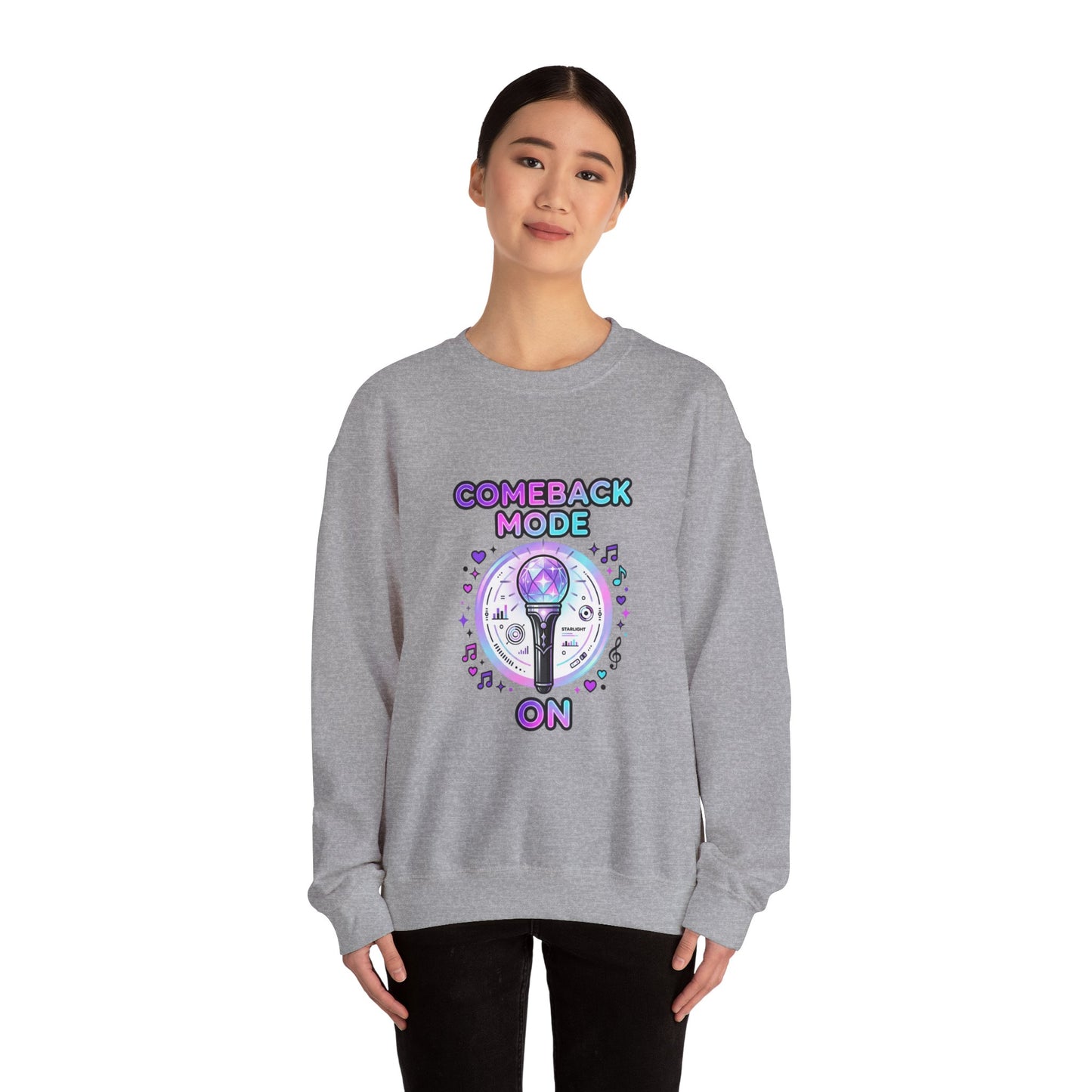Comeback Mode On Crewneck, K-pop comeback, fan chant sweatshirt