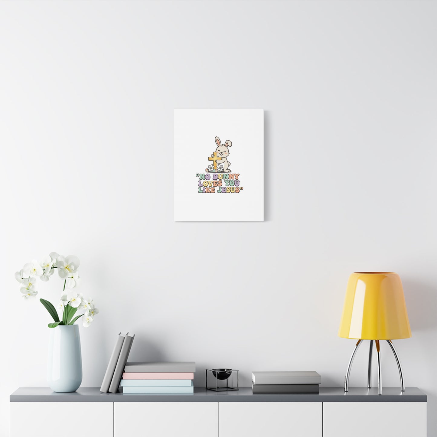 No Bunny Loves You Like Jesus Canvas | Easter Christian, Pastel Retro