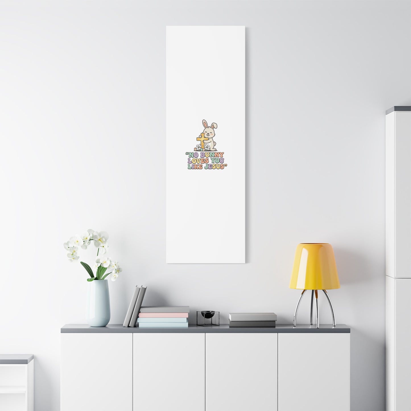 No Bunny Loves You Like Jesus Canvas | Easter Christian, Pastel Retro
