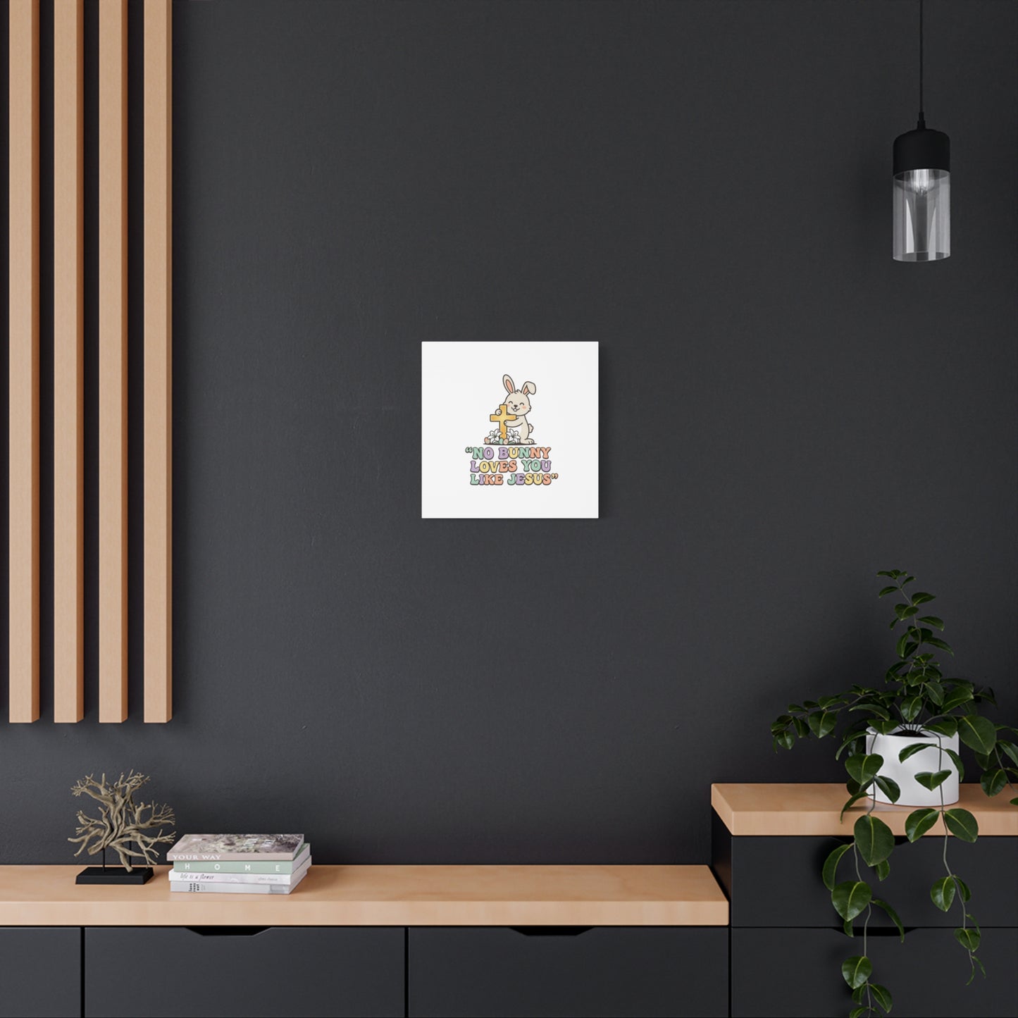 No Bunny Loves You Like Jesus Canvas | Easter Christian, Pastel Retro