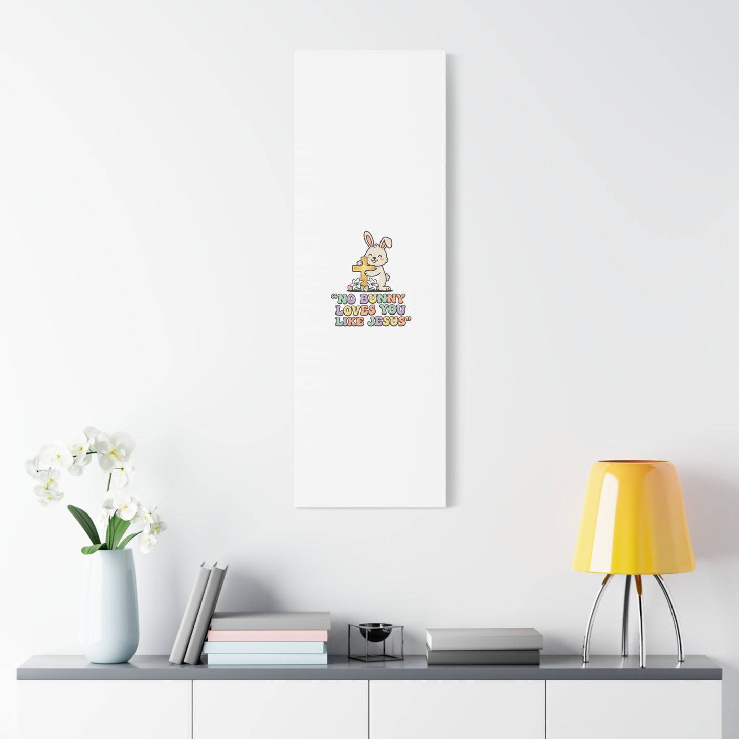 No Bunny Loves You Like Jesus Canvas | Easter Christian, Pastel Retro