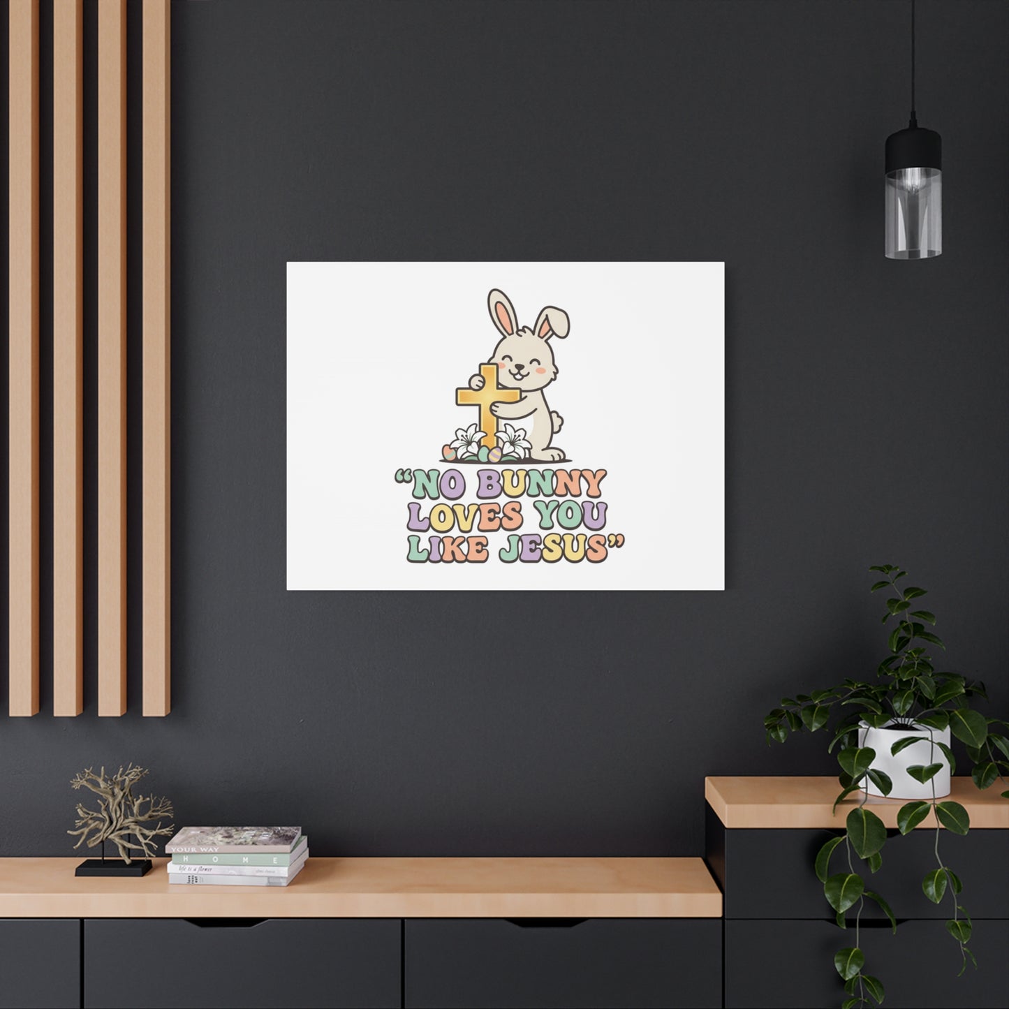 No Bunny Loves You Like Jesus Canvas | Easter Christian, Pastel Retro