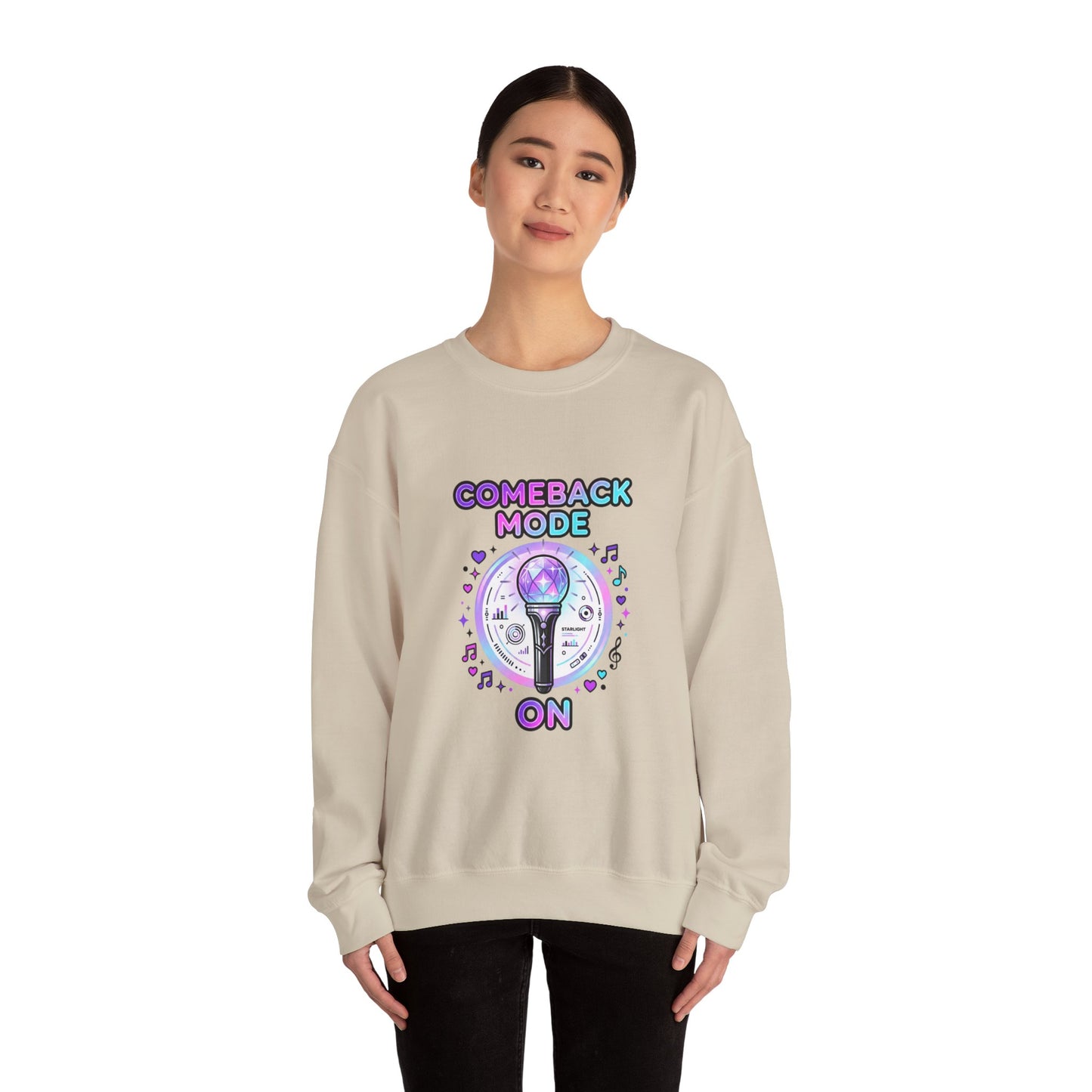 Comeback Mode On Crewneck, K-pop comeback, fan chant sweatshirt