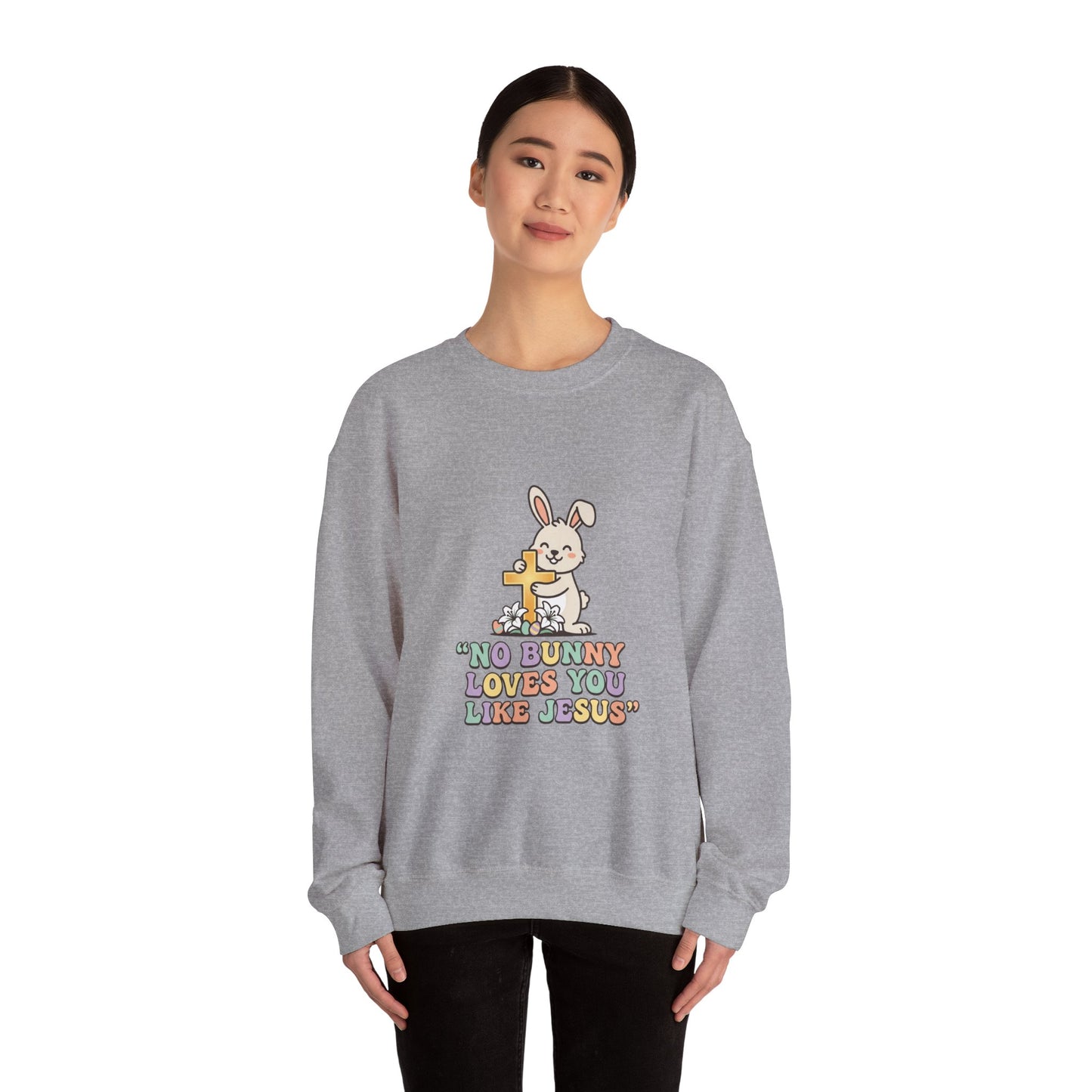 No Bunny Loves You Like Jesus Sweatshirt | Easter Christian, Pastel Retro