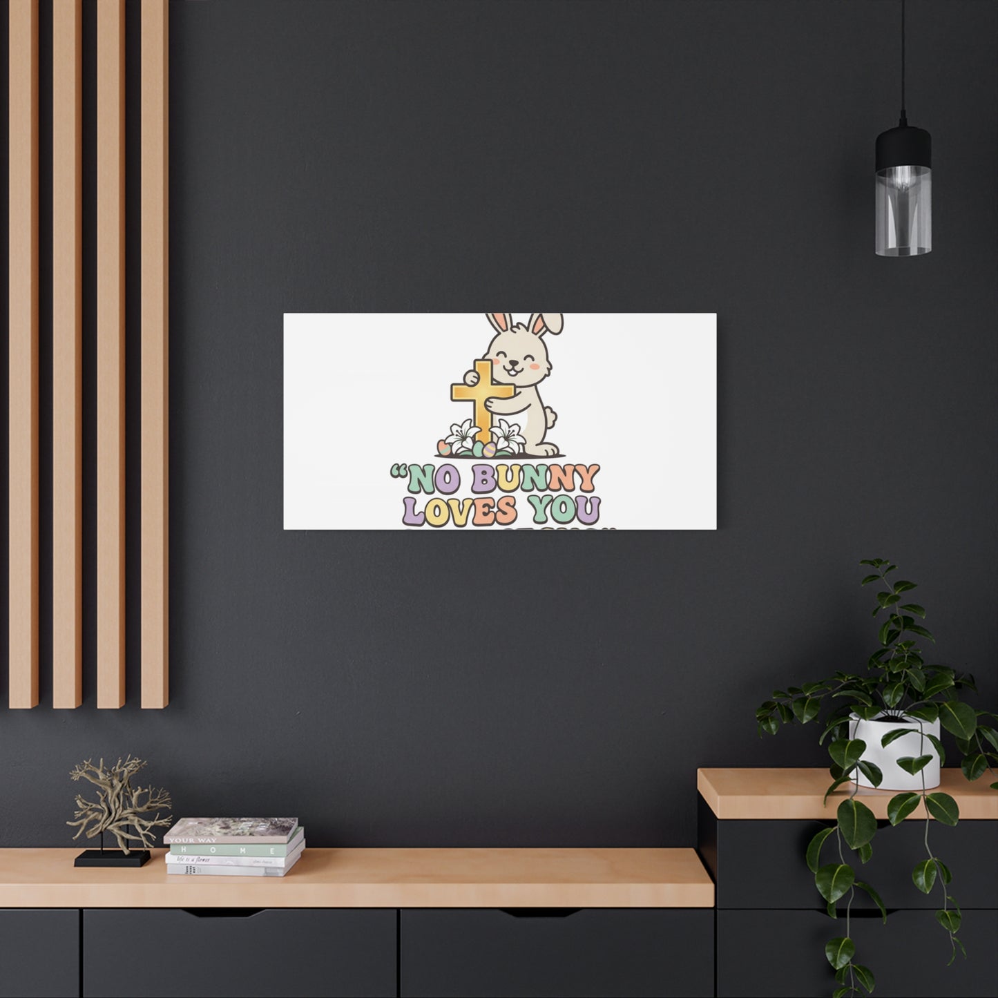 No Bunny Loves You Like Jesus Canvas | Easter Christian, Pastel Retro