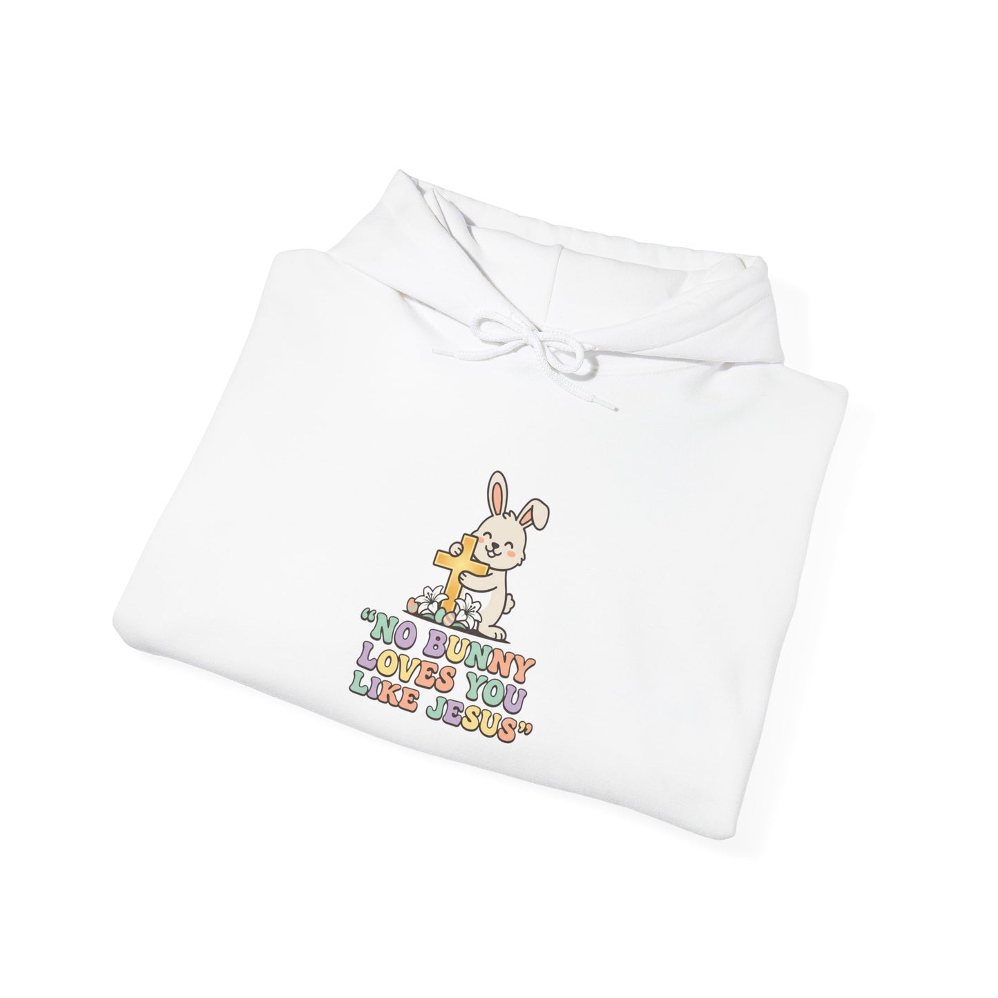 Resurrection Bunny Illustration Hoodie | Easter Christian, Pastel Retro Church Humor