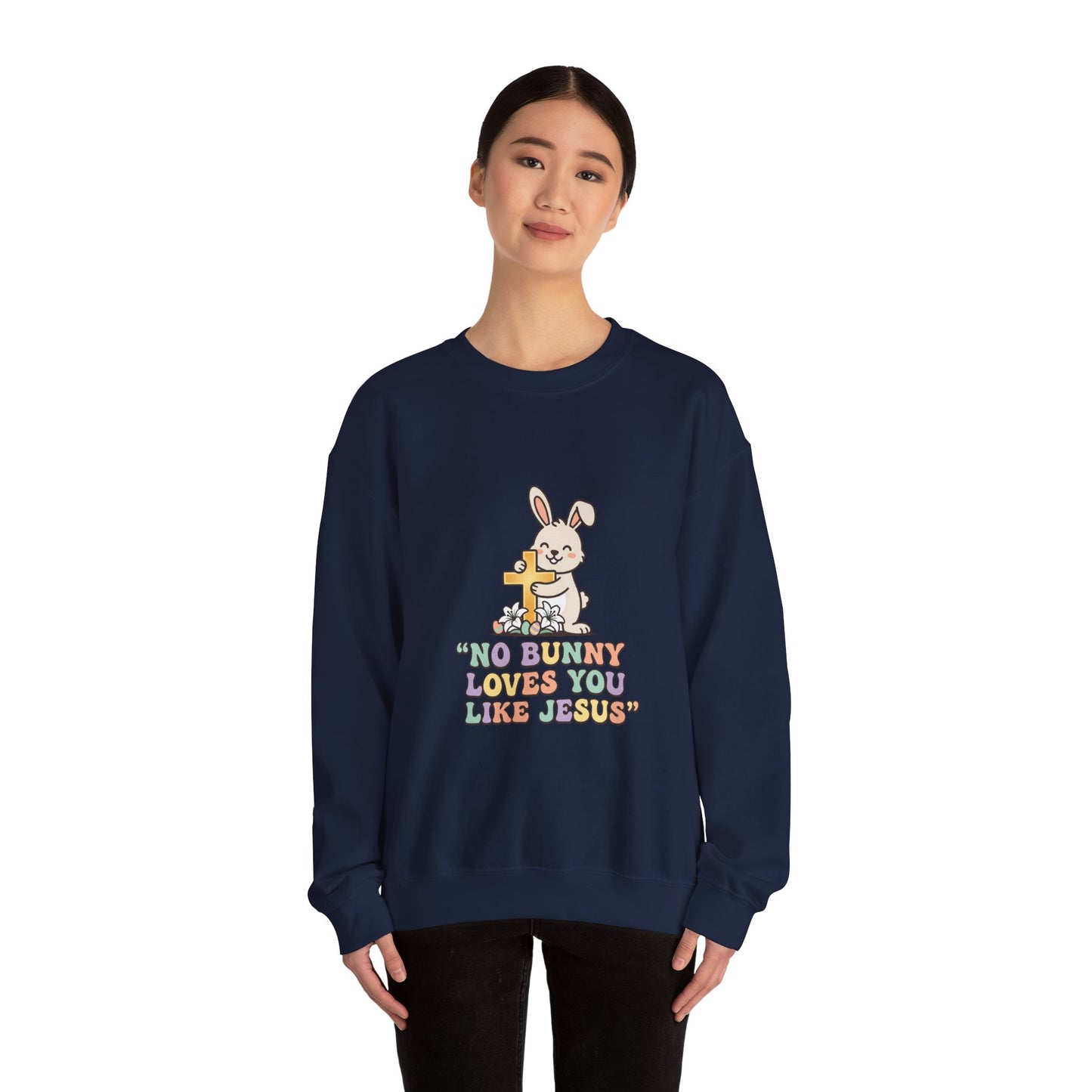 No Bunny Loves You Like Jesus Sweatshirt | Easter Christian, Pastel Retro