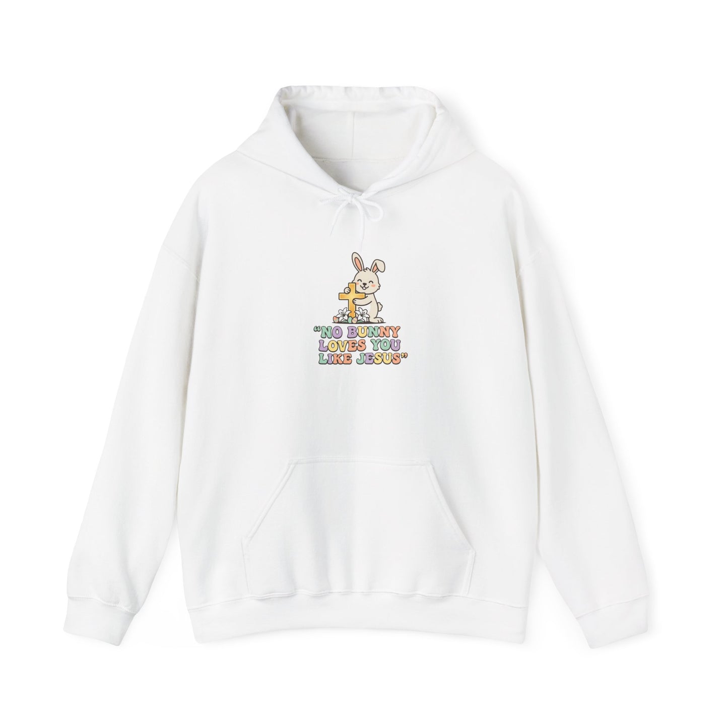 Resurrection Bunny Illustration Hoodie | Easter Christian, Pastel Retro Church Humor