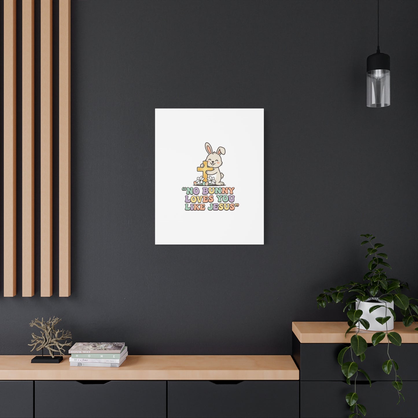 No Bunny Loves You Like Jesus Canvas | Easter Christian, Pastel Retro