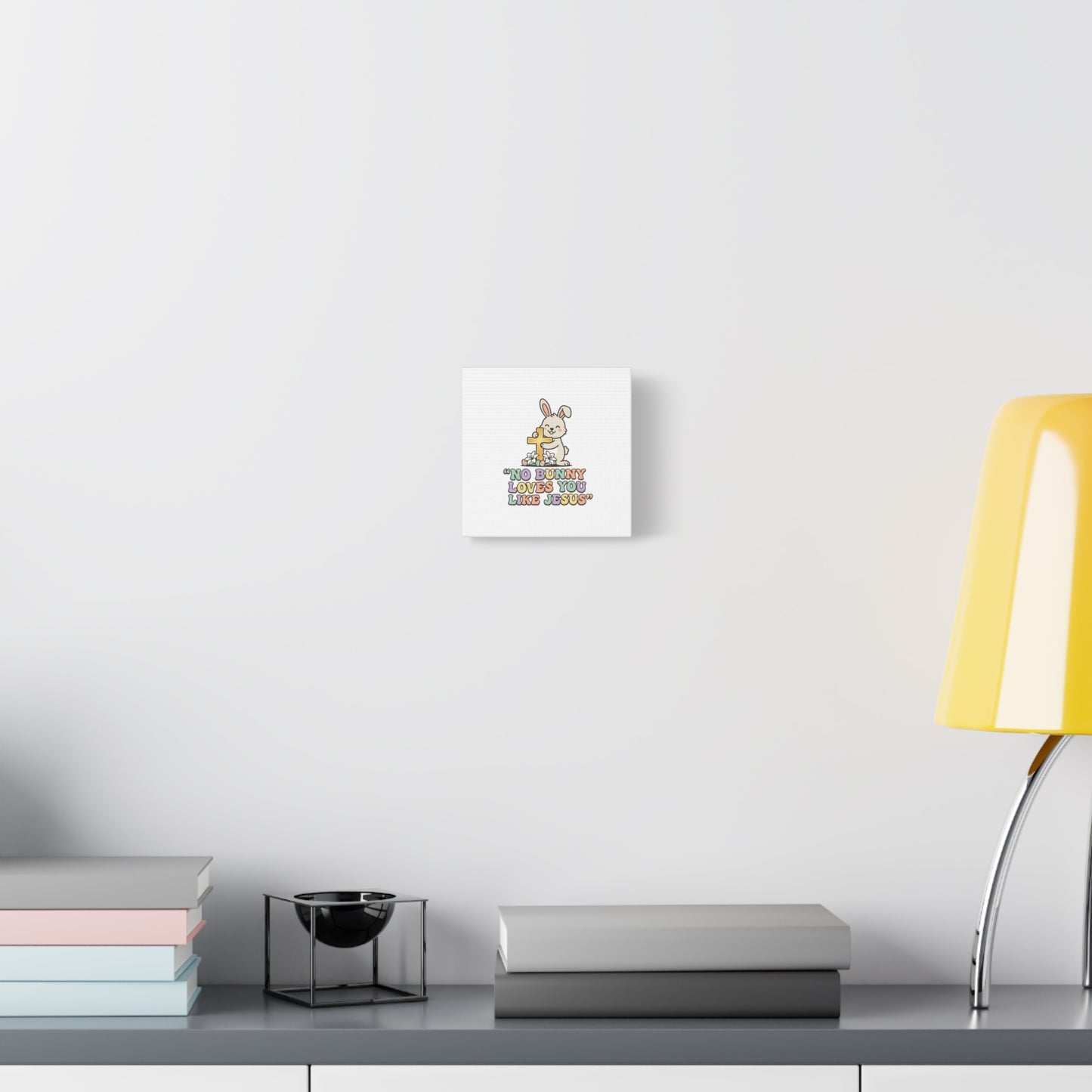 No Bunny Loves You Like Jesus Canvas | Easter Christian, Pastel Retro