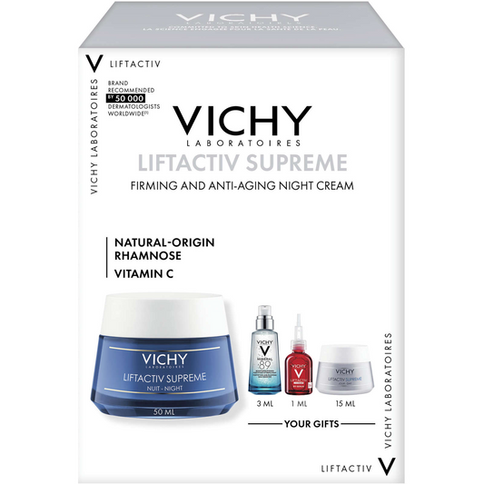 Vichy Liftactiv Anti-Aging Night Cream Kit Vitamin C Moisturizing 4pcs NEW