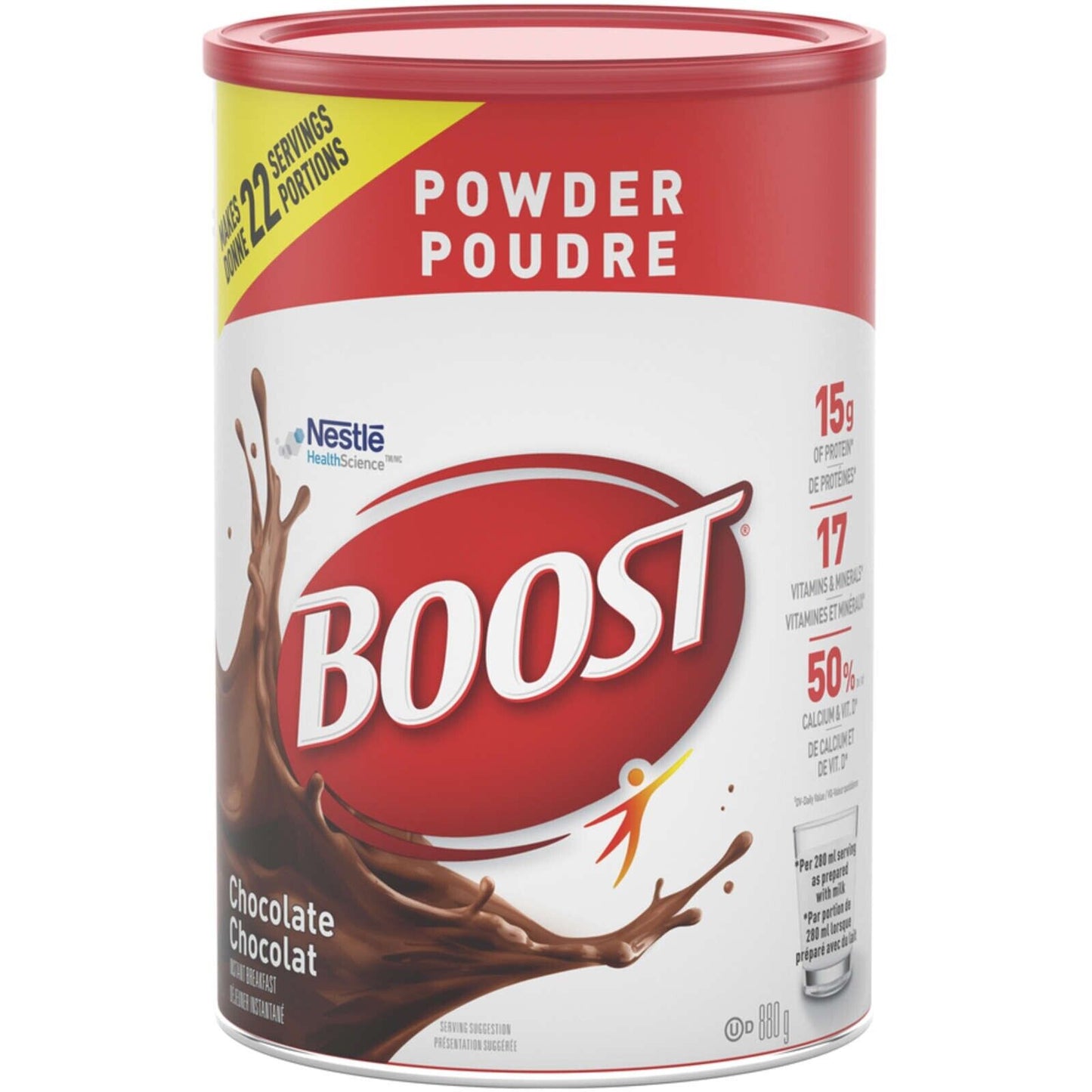 Boost Powder Chocolate 22 Servings Tasty Instant Whey Health Science 880g NEW