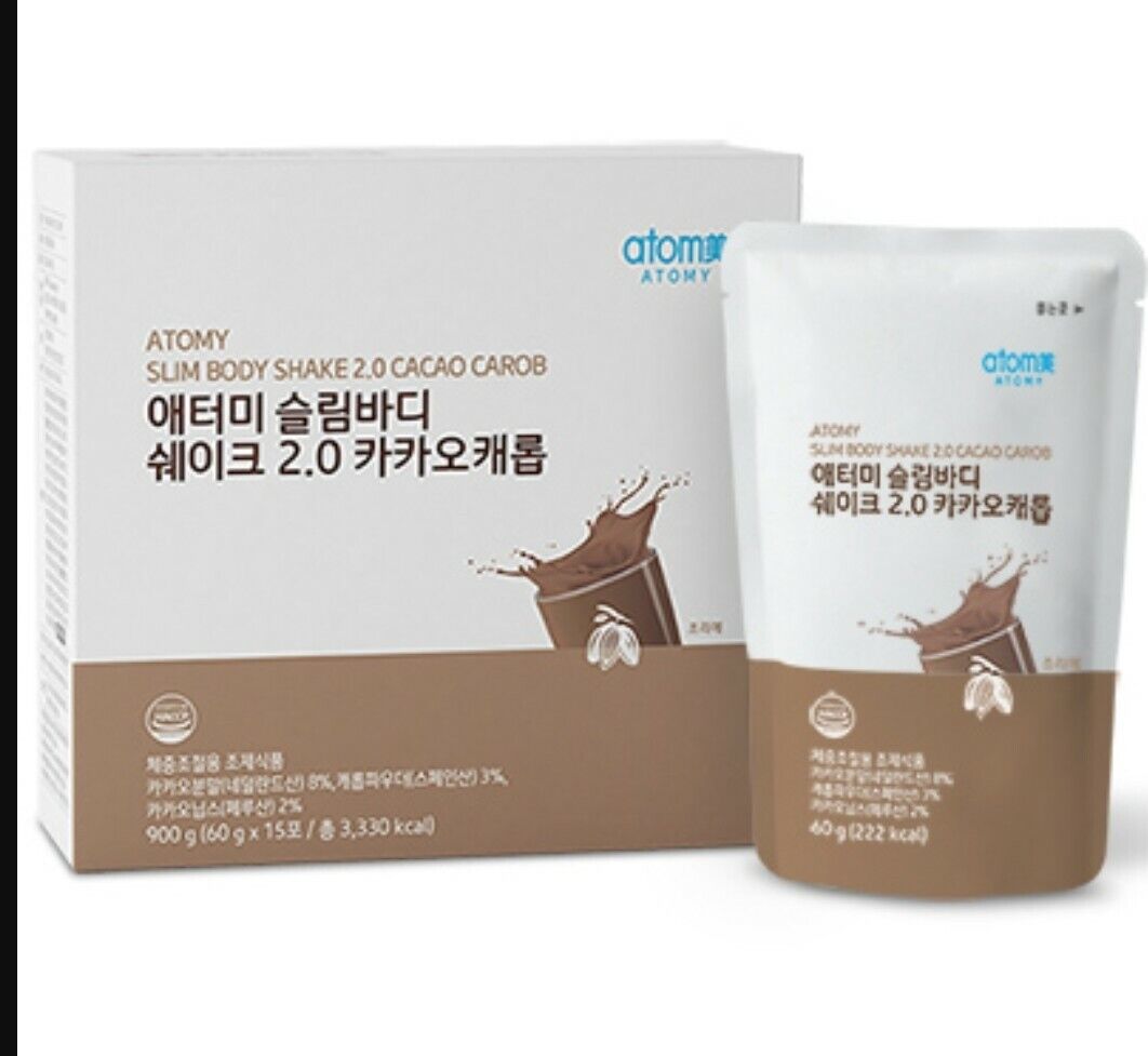 Atomy Slim Body Shake Kakao Carob Flavor Weight Manage 15 x 60g Packets NEW