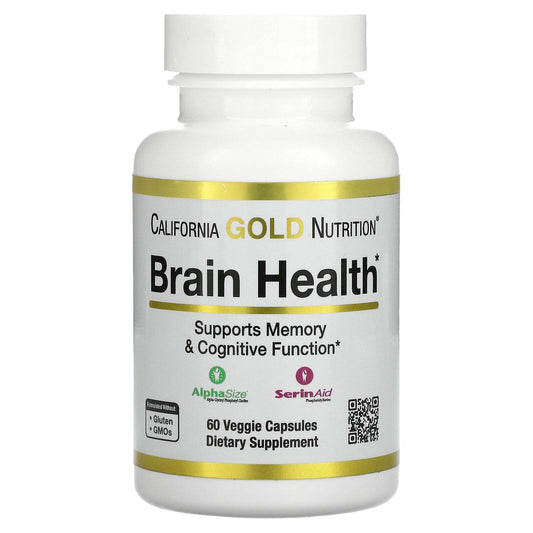 California Gold Nutrition Brain Health Cognitive Memory 60 Veggie Caps NEW