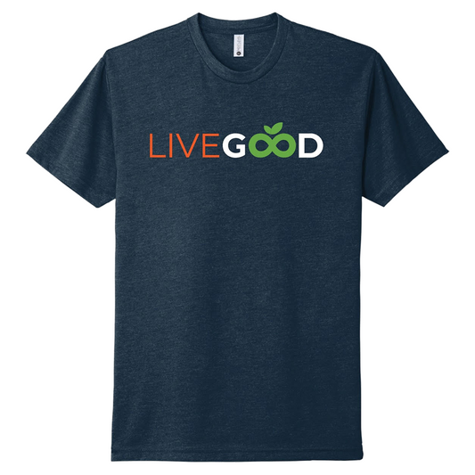 LiveGood T-Shirt Navy X-Large Size Fashionable High Quality Durable 1pc NEW