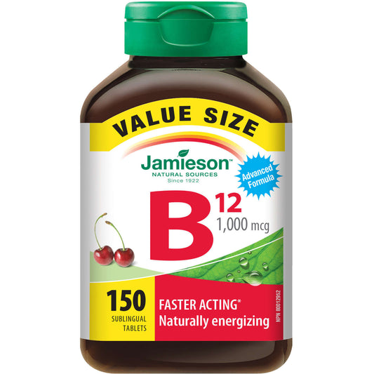 Jamieson Vitamin B12 1000mcg Fast Dissolving Sublingual Tablets Value 150 pc NEW