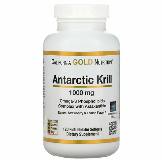 California Gold Nutrition Antarctic Krill Oil 1000mg Omega-3 120 Softgels NEW