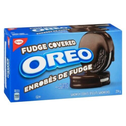 Oreo Fudge Covered Sandwich Cookies Delicious Dessert Sweet Taste Yummy 224g NEW