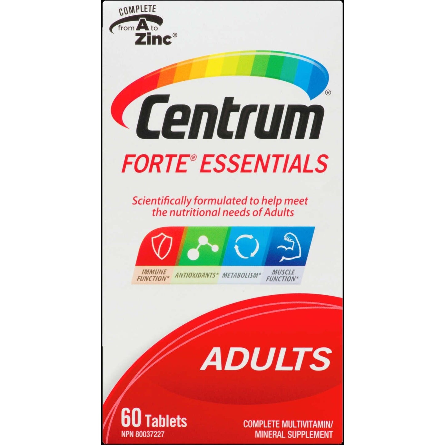 Centrum Forte Essentials 成人多种维生素多种矿物质补充剂 60 片 全新