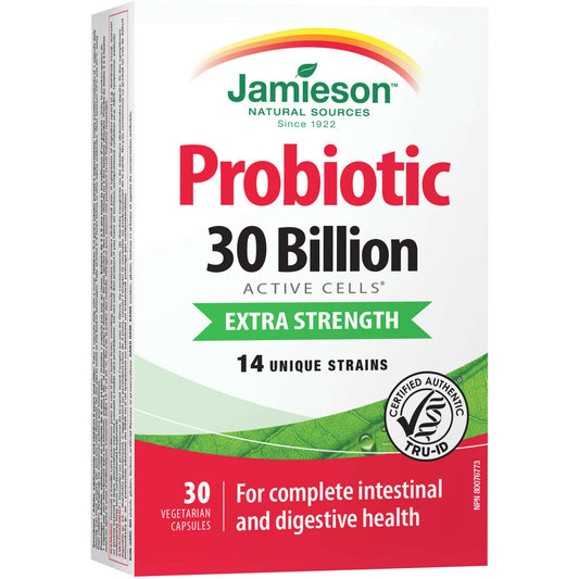 Jamieson 30 Billion Probiotic Intestinal Microflora Immune Health 30 pcs NEW
