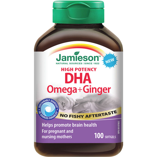 Jamieson High Potency Prenatal DHA + Ginger Omega Support Mothers 100pcs NEW