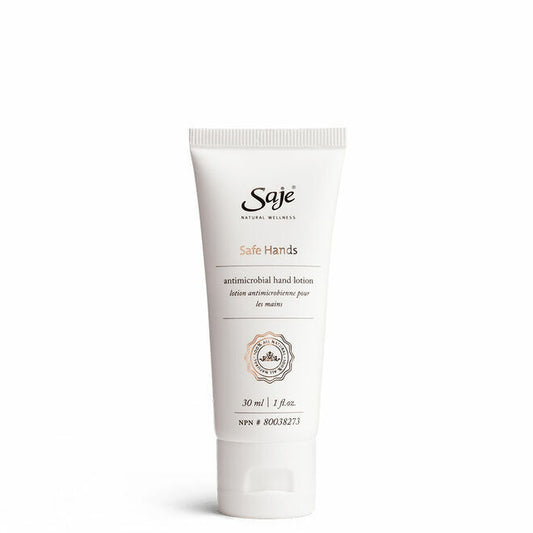 Saje Safe Hands Antimicrobial Soothing Fragrant Hand Lotion Natural 30mL NEW