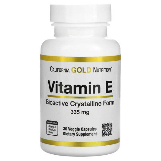 California Gold Nutrition Bioactive Vitamin E Antioxidant 335mg 30 Veg Caps NEW