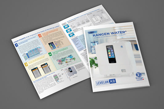 Enagic Kangen Leveluk Water K8 Brochure Trifold Education Helpful 10 Sheets NEW