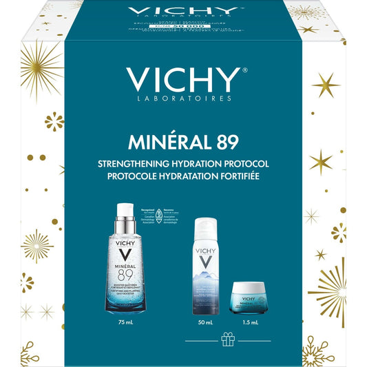 Vichy Minéral 89 Booster Kit Daily Fortifying Plumping Moisturizing 4pcs NEW