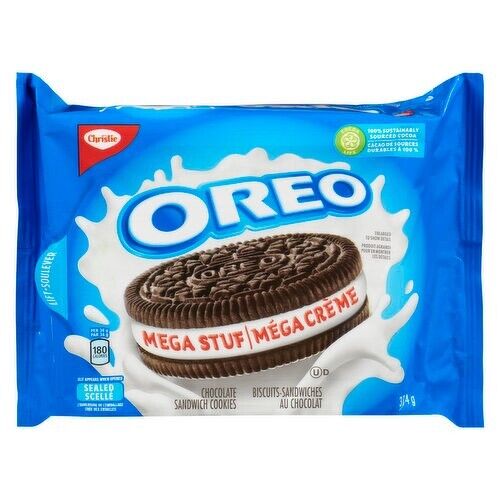 Oreo Mega Stuf Sandwich Cookies Delicious Dessert Sweet Taste Yummy 374g NEW