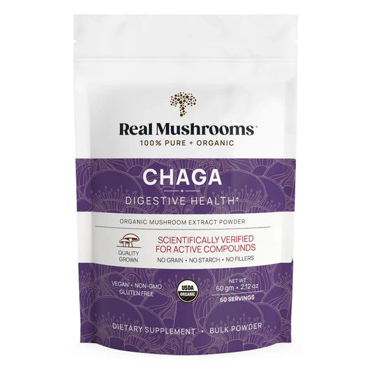 Real Mushrooms Chaga for Pets Bulk Powder Organic Extracts Non-GMO 60g NEW