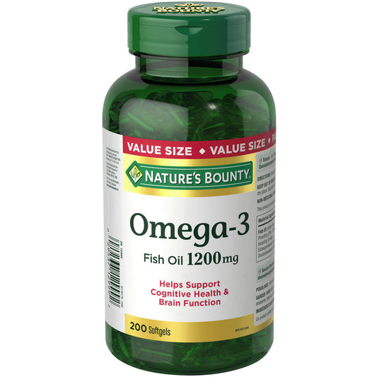 Nature's Bounty Fish Oil Omega 3 Cardio Health 1200mg EPA DHA Fatty 200 pcs NEW