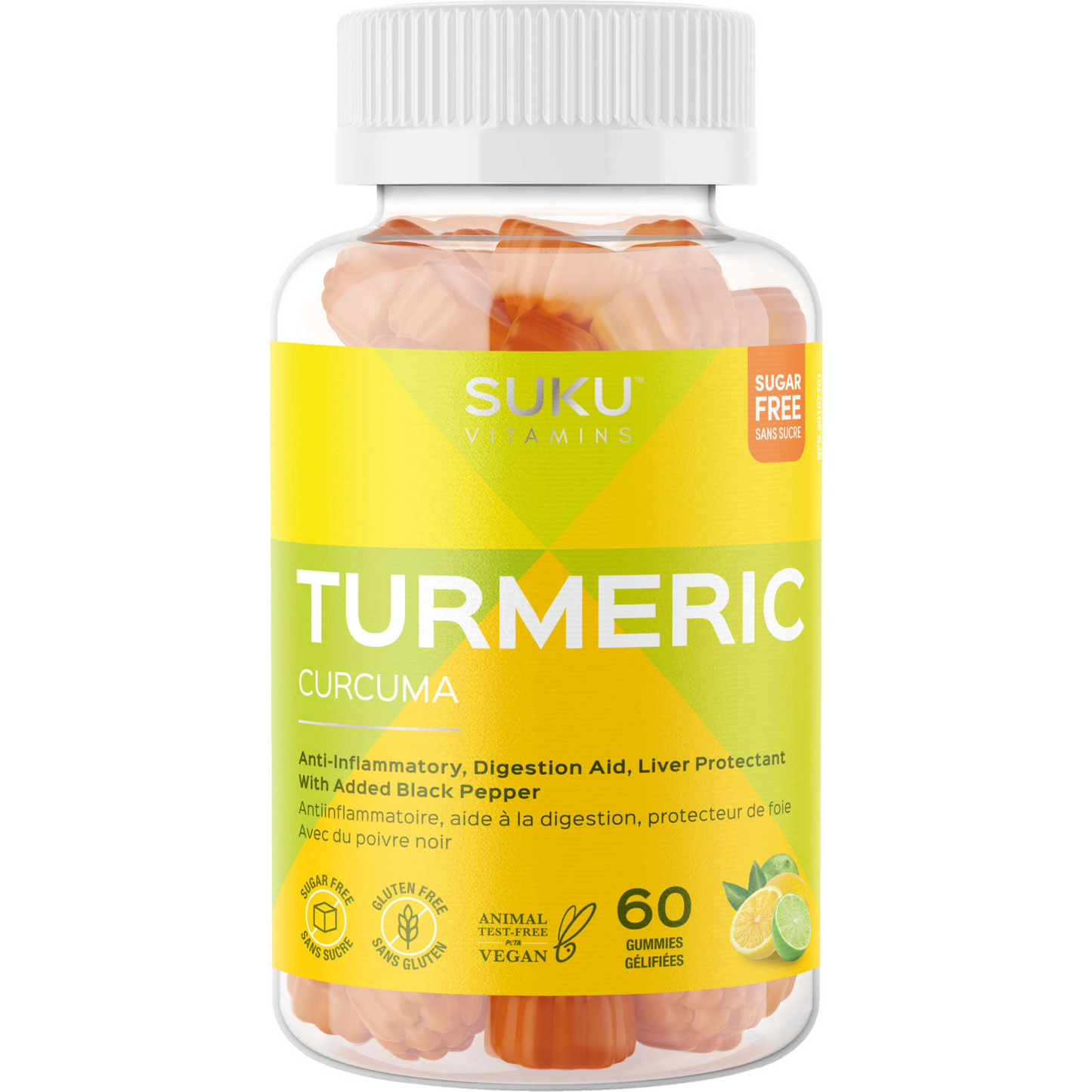 SUKU Turmeric Great Source Antioxidants Herbal Health Active 60 Gummies NEW