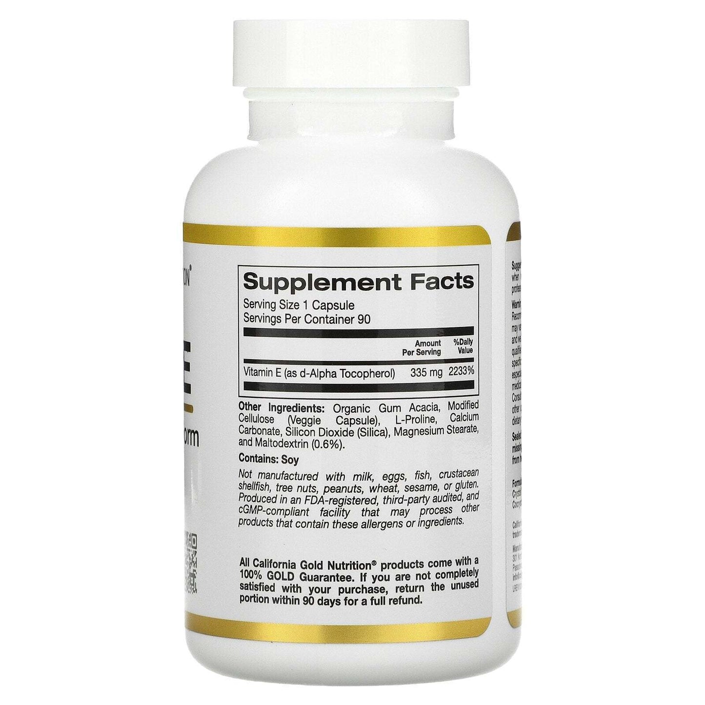California Gold Nutrition Bioactive Vitamin E Antioxidant 335mg 90 Veg Caps NEW