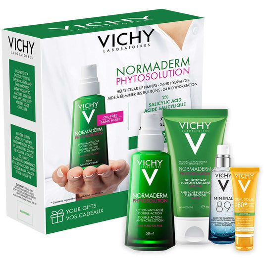 Vichy Normaderm Phytosolution Kit Anti Acne Moisturizer Oil Soap Free 4pcs NEW