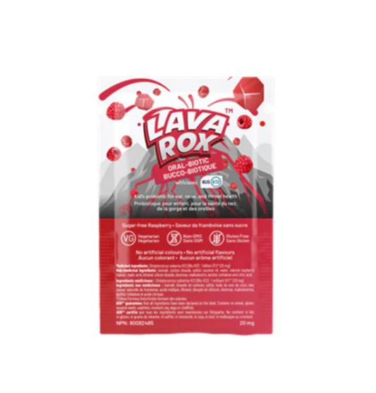 AOR Lava Rox Oral Biotics Sugar Free Oral Health Immunity Raspberry 10 pks NEW