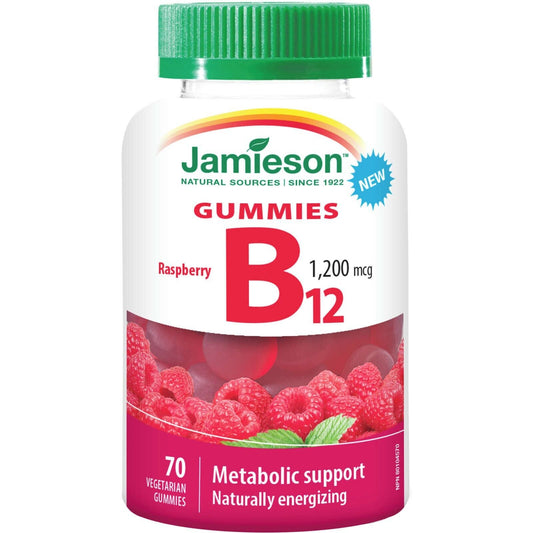 Jamieson Vitamin B12 Gummy 1200mcg Fun Delicious Raspberry Flavor 70pcs NEW