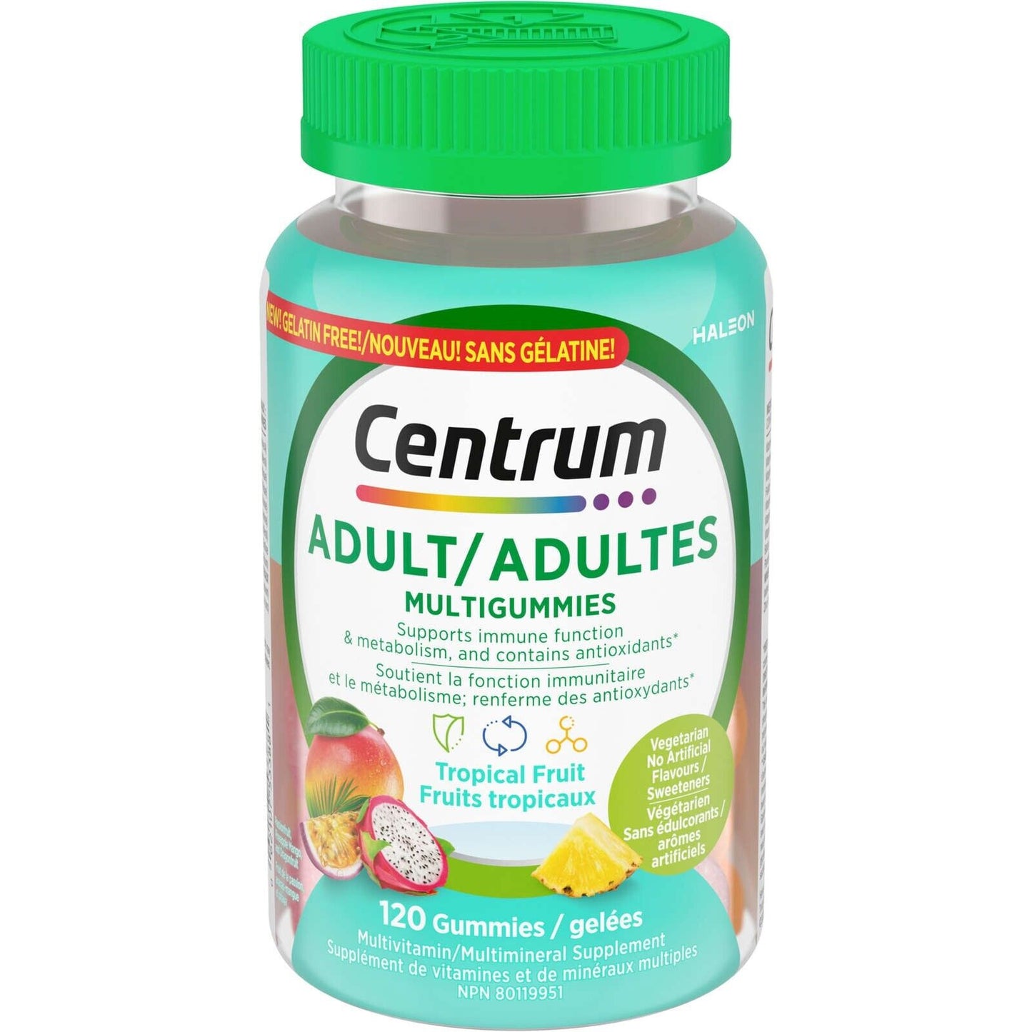 Centrum Adult MultiGummies Tropical Fruit Multivitamin Pineapple 120 pcs NEW