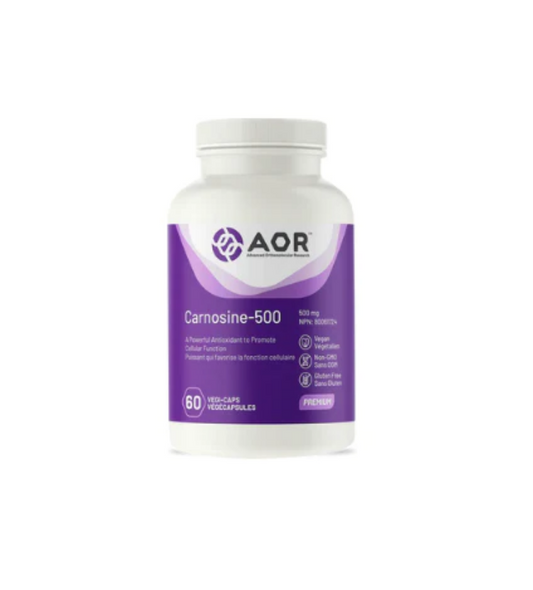 AOR Carnosine-500 Dipeptide Beta-Alanine Brain Muscle Tissues Free 60 Caps NEW