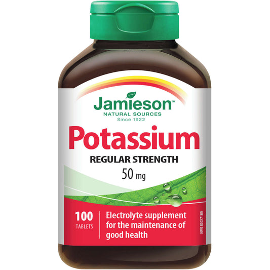 Jamieson Potassium 50mg Improved Electrolyte Support Fluid Balance 100pcs NEW