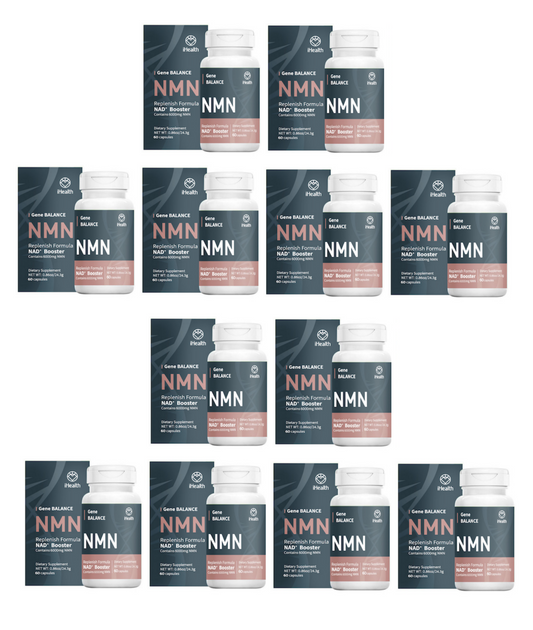 12 Bottles iHealth NMN Gene Balance Replenish Formula 60 caps 12000mg each NEW