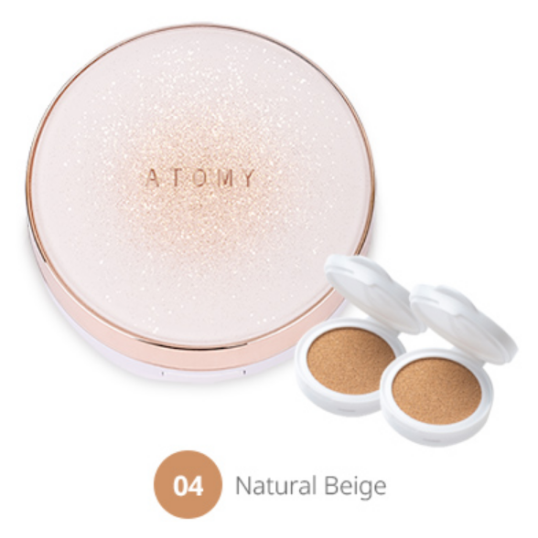 Atomy Gold Collagen Ampoule Cushion Natural Beige Bloom SPF45 PA++++ 3 x 15g NEW