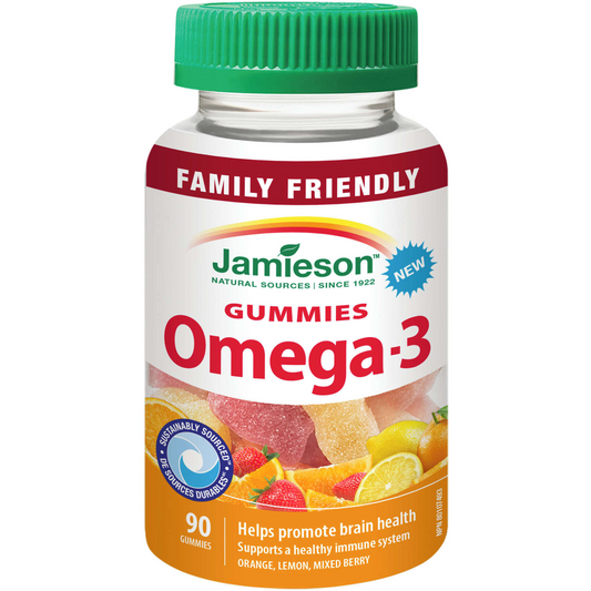Jamieson Family Friendly Omega-3 Gummies Premium EPA DHA Natural 90pcs NEW
